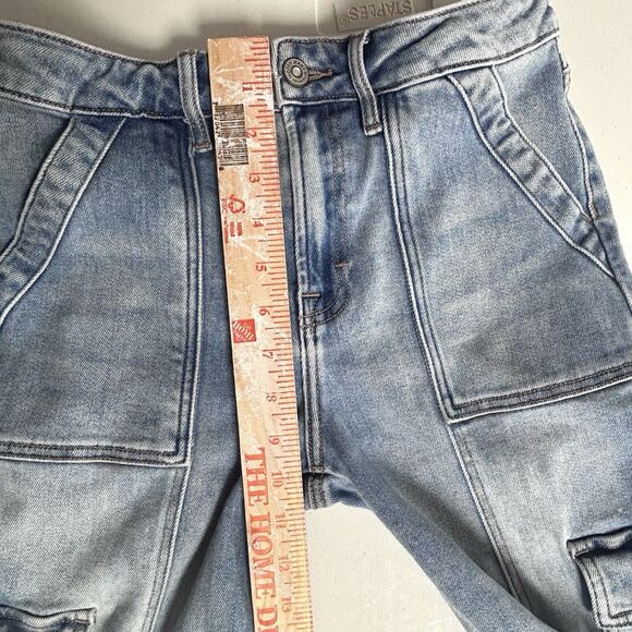 Hidden Los Angeles Cargo Jeans Women 27 Cropped Utility Pocket Straight Raw Hem - Picture 6 of 8